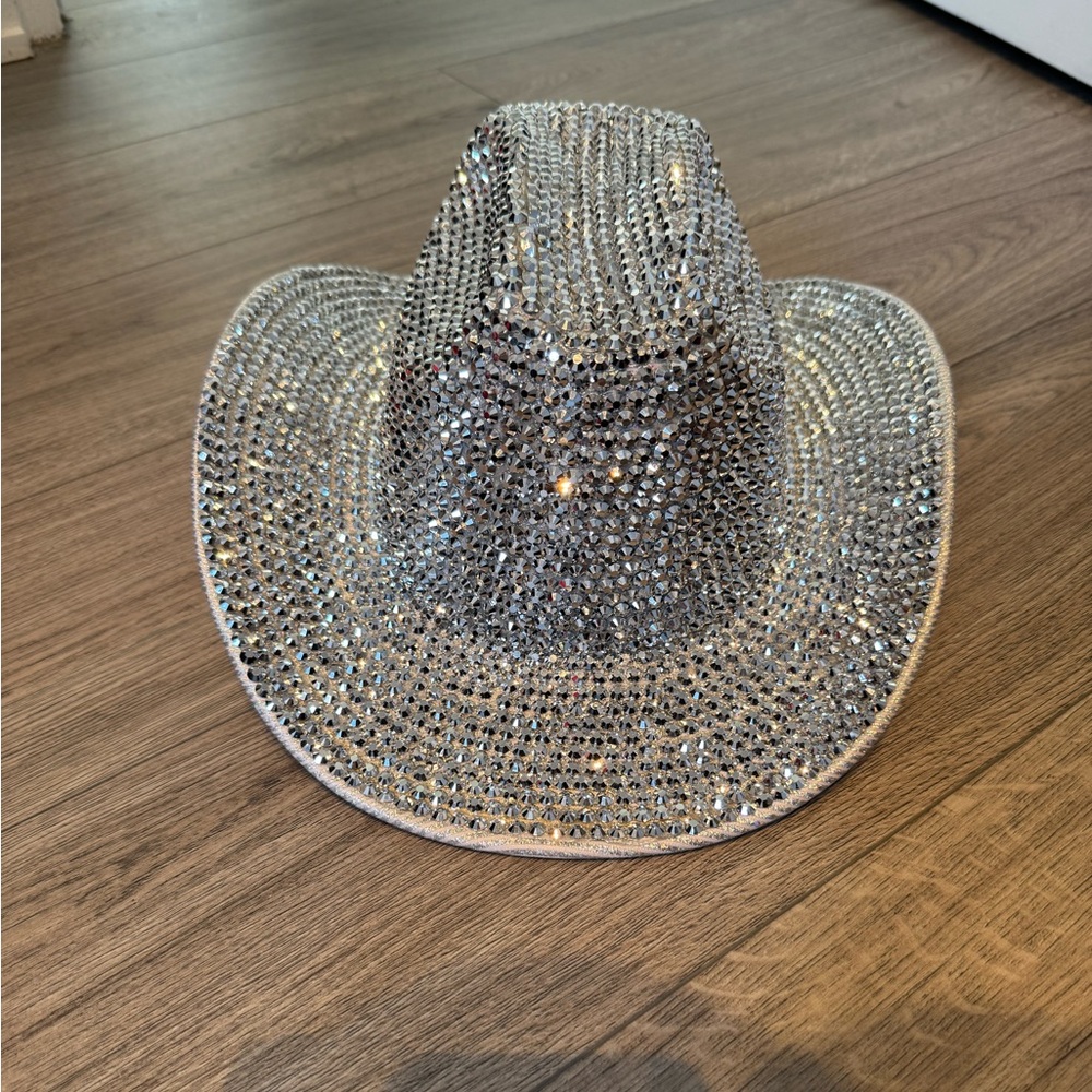 Silver Rhinestone Cowboy Hat - Women’s Sparkle Western Hat